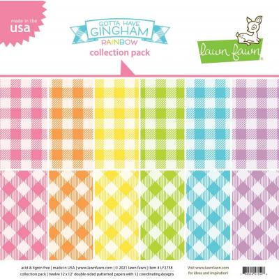 Lawn Fawn Gotta Have Gingham Rainbow Designpapier - Collection Pack